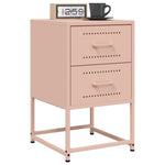 ZNTS Bedside Cabinets 2 pcs Pink 36x39x60.5 cm Steel 846461