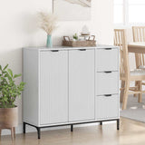 Sideboard High Gloss White 89.5 x 33 x 82 cm Engineered Wood 883458