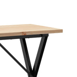 ZNTS Dining Table X-Frame 100x50x75.5 cm Solid Wood Pine and Steel 3282763