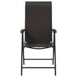 Folding Garden Chairs 4 pcs Black Coffee Poly Rattan 3270609