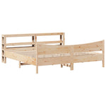 ZNTS Bed Frame with Headboard 180x200 cm Super King Solid Wood Pine 3306294