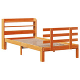 Bed Frame with Headboard without Mattress Wax Brown 100x200 cm 3306869