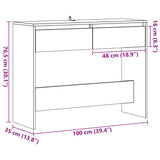 Console Table Old Wood 100x35x76.5 cm Engineered Wood 856784