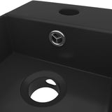 Bathroom Sink with Overflow Ceramic Matt Black 146997