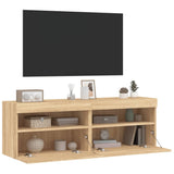 TV Wall Cabinets with LED Lights 2 pcs Sonoma Oak 60x30x40 cm 837188