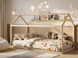 Single Bed Frame, House Scandinavian Wooden Bed Frame for 90W x 190Dcm Mattress, Pine Wood Bed Base, T3398P553273