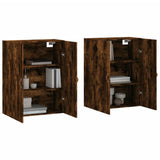 Wall Mounted Cabinets 2 pcs Smoked Oak 69.5x34x90 cm 3195600