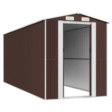 Garden Shed Dark Brown 192x523x223 cm Galvanised Steel 3147464