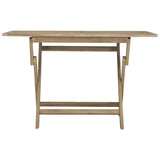 Folding Garden Table Grey 120x70x75 cm Solid Wood Teak 362763