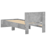 Bed Frame without Mattress with LED Lights Concrete Grey 75x190 cm Small Single 838844