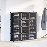 Storage Cube Organiser with 12 Cubes and Doors Black PP 4019580