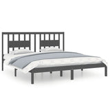 3104085 Bed Frame without Mattress Grey Solid Wood 200x200 cm