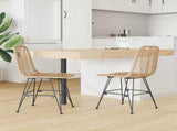 Dining Chair 2 pcs Rattan and Iron Natural 44.5 x 54.5 x 85 cm 42011550