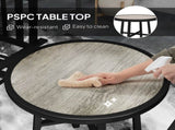 3 Piece Patio Bistro Set with Plastic Top, 2 Stackable Chairs, Galvanised Steel Frame, Grey T3398P327939