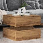 ZNTS Coffee Table with LED Lights Artisian Oak 50x50x40 cm 857717