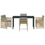 Garden Dining Set 5 pcs Beige Poly Rattan 3380794