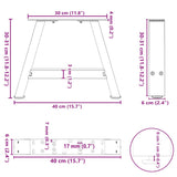 ZNTS Coffee Table Legs A-Shaped 2 pcs White 40x cm Steel 4012813