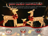 3-Piece Lighted Christmas Reindeer Set Outdoor Decorations, Weather Proof Sparkling Deer 82158509