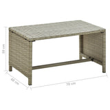 Coffee Table Beige 70x40x38 cm Poly Rattan 46395