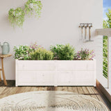 Garden Planter White 150x50x50 cm Solid Wood Pine 837485