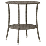 3 Piece Bistro Set with Cushions Grey Poly Rattan 365677