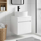 Wall-mounted Sink Vanity High Gloss White 49 x 44.5 x 65 cm 890596
