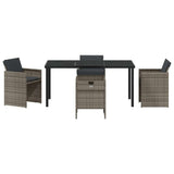 Garden Dining Set 5 pcs Grey Poly Rattan 3380599