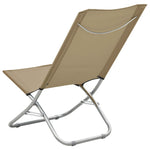 ZNTS Folding Beach Chairs 2 pcs Taupe Fabric 310378