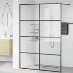 Walk-in Shower Wall with Clear ESG Glass 140x195 cm Black 151037