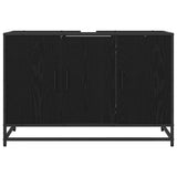 Bathroom Cabinet Black Oak 90 x 33 x 60 cm Engineered Wood 883619