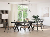 Dining Table NOAIN 160 cm Solid Pine Wood Black Rectangular 42020914