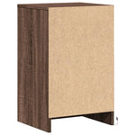 ZNTS Bedside Cabinet with LED Lights Brown Oak Engineered Wood 852018