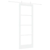 Sliding Door White 78 x 211 cm Solid Pine Wood and Glass 3332218