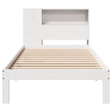 Bookcase Bed without Mattress White 75x190 cm Small Single Solid Wood Pine 3322535