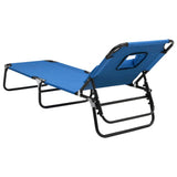 Sun Lounger Blue Oxford fabric, Powder-coated steel Standard 360175