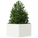 Garden Planter White Hexagon 104x90x45 cm Steel 851130