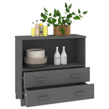 Sideboard "HAMAR" Dark Grey 85x35x80 cm Solid Wood Pine 340498