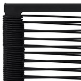 Dining Set Black Glass, Powder-coated steel, PVC hollow rattan 3060261