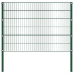 Fence Panel with Posts Iron 694.5x120 cm Green 278664