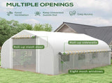 4 x 3 Walk-in Polytunnel Greenhouse, Zipped Roll Up Sidewalls, Mesh Door, 8 Mesh Windows, Tunnel T3398P318598