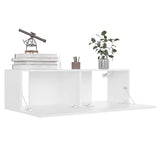 8 Piece TV Cabinet Set White Engineered Wood 3078670
