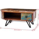 Coffee Table with Iron Pin Legs Solid Reclaimed Wood 241642