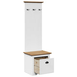 Hallway Cabinet with Hooks BODO White and Brown 50x40x157 cm 4016873