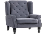 Wingback Accent Chair, Retro Upholstered Button Tufted Occasional Chair for Living Room and Bedroom, T3398P344669