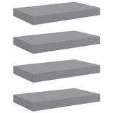 Floating Wall Shelves 4 pcs Grey 40x23.5x3.8 cm MDF 323849