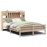 ZNTS Bookcase Bed without Mattress 140x190cm Solid Wood Pine 3322255