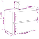 Sink Cabinet with Built-in Basin and Faucet Artisan Oak 3328932