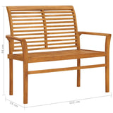 Garden Bench Teak Brown Fine sanded teak hardwood 112 cm Durable 47407
