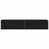 TV Wall Cabinet 2 pcs Black 78.5 x 31 x 29.5 cm Engineered Wood 892212
