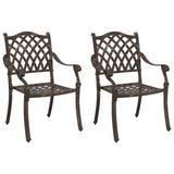 Garden Chair 2 pcs Bronze 56 x 55 x 92.5cm Aluminium 42002374